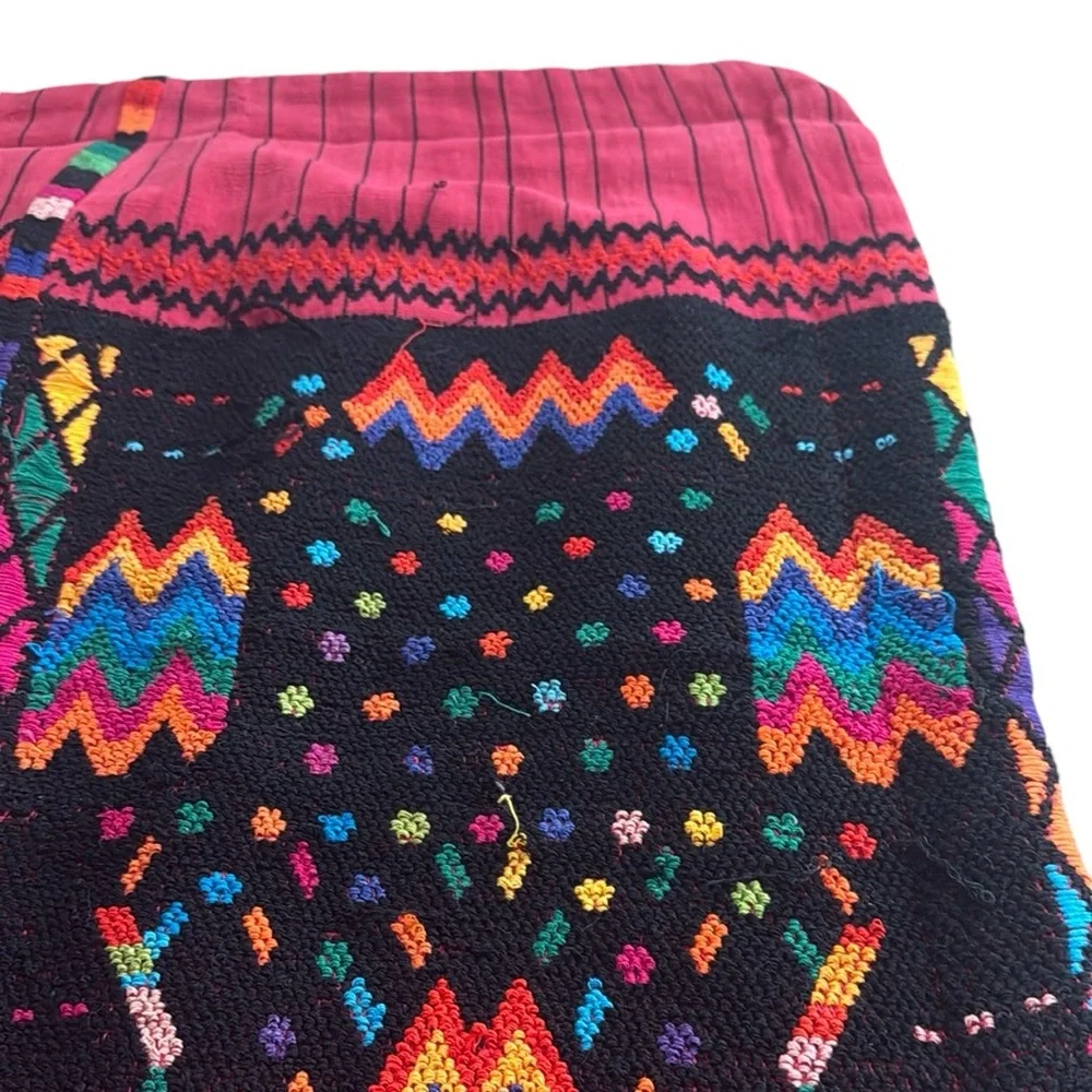 Vintage Handmade Guatemalan Textile Decorative Pillow Cover W Pillow 28”x28”